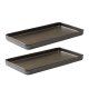 Platte 2er Set 34x18 cm, Metallisches Braun