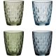 Mosaic Trinkglas 4er Set 34 cl, Blau/Grün