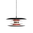 Pendelleuchte &Oslash;40 cm, Mattschwarz/Rot gl&auml;nzend