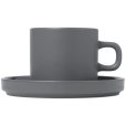 Kaffeetasse mit Untertasse 2er Set. 20 cl, Pewter