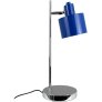 Tischlampe H43 cm, Blau/Chrom