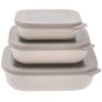 Niedriges rechteckiges Schüsselset mit Deckel 2er Set, Nordic White