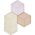 Sechseckige Tischsets 3er Set, Lupine/Warm Sand/Light Terracotta