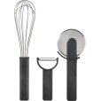Singles Küchenutensilien-Set 3er Set, Schwarz