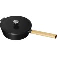 NAC Sauterpfanne aus Gusseisen mit Deckel 25 cm, Schwarz