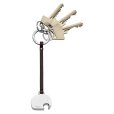 Elephant Schlüsselanhänger, Aluminium/Leder