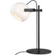 Opalic Tischlampe H50 cm, Opal/Eiche Schwarz