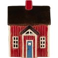 Leuchtturm Visby H17,5 cm, Blau/Rot