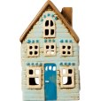 Lichthaus Visby H19 cm, Blau/Braun