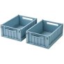 Falt/Aufbewahrungsbox 2er Set 18x25 cm, Beach Blue