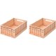 Aufbewahrungsbox 2er Set, 25X36 cm, Tuscany Rose