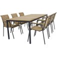 Gartenm&ouml;bel-Set mit Toscana Tisch 197 cm und 6 Bellevue St&uuml;hle, Teak/Anthrazit