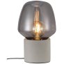 Tischlampe H30 cm, Rauchfarbenes Glas