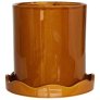 Topf mit Untersetzer H18 cm, Bernstein