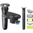 Wet & Dry Rasierer mit Reinigungskapsel, Hybrid-Styler und Etui, Dark Chrome