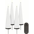 Kerzenset LED mit Fernbedienung und Spie&szlig; 9-teilig H21,5 cm, Nordic White