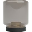 Ambience New York Base H17 cm, Rauchglas/Edelstahl
