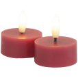 Teelicht LED 2er Set &Oslash;4,5/H2,2 cm, Rosenpflaume