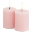 Stumpekerze LED 2er Set &Oslash;5/H6,5 cm, Hellrosa