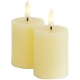 Stumpekerze LED 2er Set &Oslash;5/H6,5 cm, Hellgelb