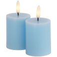 Stumpekerze LED 2er Set &Oslash;5/H6,5 cm, Blue Sky