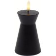 Nordic Sculpture Stumpekerze Kegel LED &Oslash;6,7/H10 cm, Schwarz