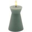 Nordic Sculpture Stumpekerze Kegel LED &Oslash;6,7/H10 cm, Sandgr&uuml;n