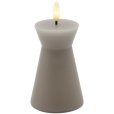 Nordic Sculpture Stumpekerze Kegel LED &Oslash;6,7/H10 cm, Warmgrau