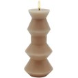 Nordic Sculpture Stumpekerze Geometri LED &Oslash;9,2/H20,3 cm, Helles Karamell