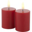Stumpenkerze Mini LED 2er Set H7 cm, Rot