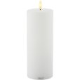 Stumpenkerze f&uuml;r Au&szlig;en LED H20 cm, Wei&szlig;