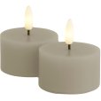 Teelicht LED 2er Set &Oslash;6/H3,4 cm, Warm Grey