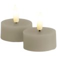 Teelicht LED 2er Set &Oslash;4,5/H2,2 cm, Warm Grey