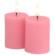 Stumpekerze LED 2er Set &Oslash;5/H6,5 cm, Alte Rose