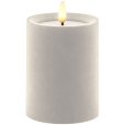 Stumpenkerze LED &Oslash;7,5/H12,5 cm, Velour/Irory