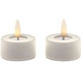 Teelicht LED 2er Set &Oslash;4,5/H2,5 cm, Velour/Irory