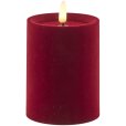 Stumpenkerze LED &Oslash;7,5/H10 cm, Velour/Cherry
