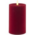 Stumpenkerze LED &Oslash;7,5/H12,5 cm, Velour/Cherry
