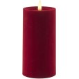 Stumpenkerze LED &Oslash;7,5/H15 cm, Velour/Cherry