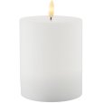 Wiederaufladbare Stumpenkerze LED H12,5 cm, Wei&szlig;