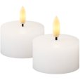 Teelicht LED 2er Set &Oslash;6x3,4 cm, Wei&szlig;