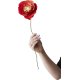 Papierblume, Eismohn, 44 cm, transparentes Rot