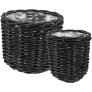 Vilda Blumentopf 2er Set, Schwarzes natürliches