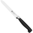 Four Star Tomatenmesser Wellenschliff 13 cm, Schwarz