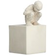 Der Neugierige H12 cm, unglasiert