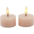 Teelicht LED 2er Set &Oslash;4,5/H2,2 cm, Dusty Peach
