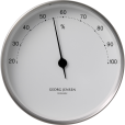 Hygrometer 10 cm, Edelstahl/Wei&szlig;