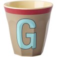 Alphabetbecher Vintage 25 cl, G/Dunkelbeige