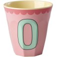 Alphabetbecher Vintage 25 cl, O/Pink