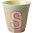 Alphabetbecher Vintage 25 cl, S/Beige
